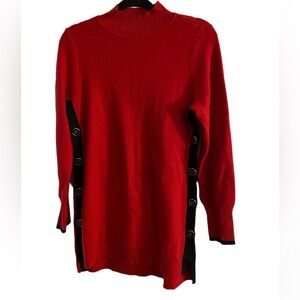 Chicos Red Mock Neck Sweater
